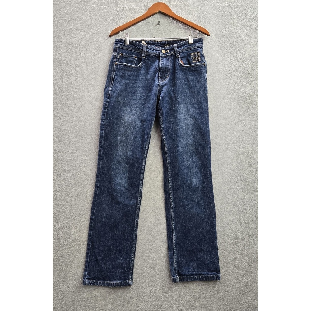 G-Star RAW Men Jeans 32 Blue Denim Embroidered R3301 29" Inseam